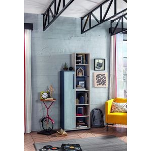 Corp biblioteca, Çilek, Trio Bookcase With Storage, 69x192x32 cm, Multicolor imagine