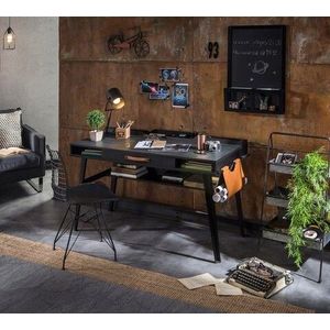 Birou, Çilek, Dark Metal Study Desk, 134x80x62 cm, Multicolor imagine