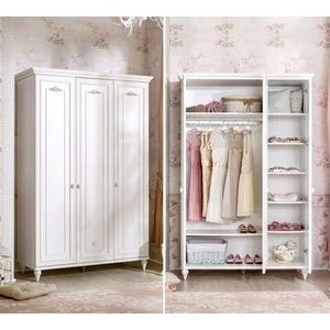 Dulap pentru haine, Çilek, Romantica 3 Doors Wardrobe, 131x200x56 cm, Multicolor imagine