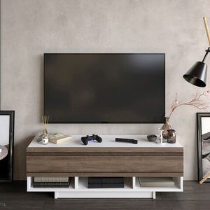 Comoda TV, Decorotika, Celestia, 120x36.8x40 cm, Alb/Maro imagine