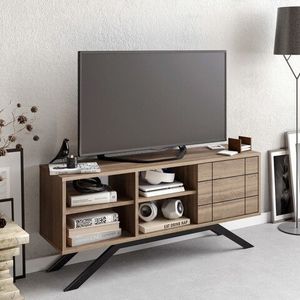 Comoda TV, Decorotika, North, 130x38.6x58.6 cm, Nuc negru imagine