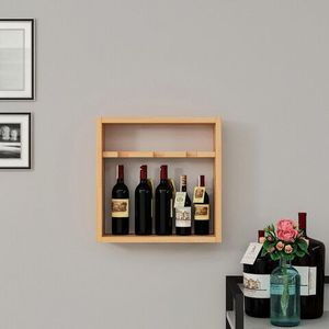 Raft pentru sticle de vin, Dekzy, DZYD0008, 40x40x12 cm, Stejar imagine