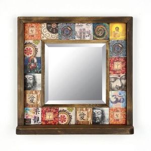 Oglinda decorativa, Evila Originals, STO013, 32.5x33x8 cm, Multicolor imagine