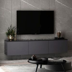 Comoda TV, Inarch, Neon, 160x35x32 cm, Antracit imagine