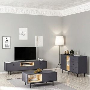 Set mobilier living, Inarch, Natural, Antracit imagine
