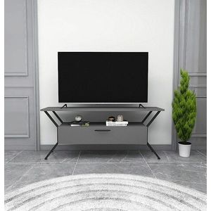 Comoda TV, Kalune Design, Tarz, 124x54x35 cm, Antracit / Negru imagine
