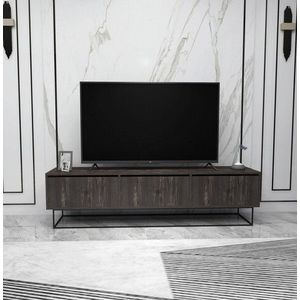Comoda TV, Kalune Design, Kordon 180, 180x50x40 cm, Maro închis/Negru imagine