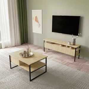 Comoda TV, Lacivert, Tuana, 140x50x35 cm, Stejar imagine