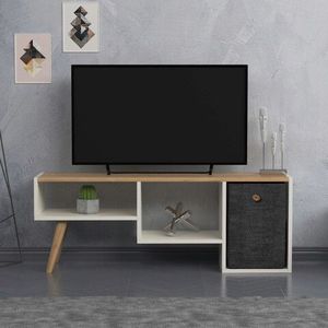Comoda TV, Lagomood, Gune, 121x45x29.5 cm, Stejar alb imagine