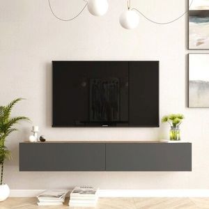 Comoda TV, Locelso, FR8, 180x29.6x31.6 cm, Pin Atlantic / Antracit imagine