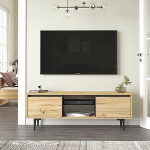 Comoda TV, Locelso, AR1, 140x48.1x35.5 cm, Pâslă / Antracit imagine