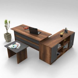 Set mobilier de birou, Locelso, VO10, Nuc / Antracit imagine