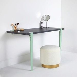 Masa de toaleta / machiaj, Logg, Thetis, 90x75x45 cm, Antracit / Mentă / Verde imagine
