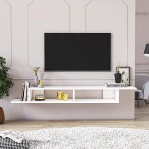 Comoda TV, Minima, Numudio, 130x18x30 cm, Alb imagine