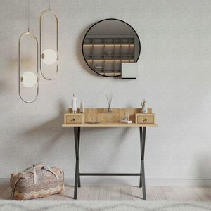 Masa de toaleta / machiaj, Mod Design, Dubai, 100x50x89 cm, Stejar / Negru imagine