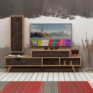 Comoda TV, Mod Design, Joseph, Stejar / Gri închis imagine