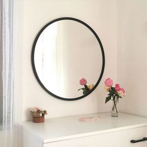Oglinda decorativa, Neostill, Siyah Metal Çerçeve Yuvarlak Ayna A710, 60x60x2.2 cm, Negru imagine