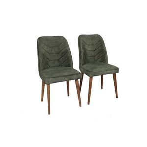 Set scaune 2 piese, Nmobb , Dallas 565, Metal, Nuc / Verde închis imagine
