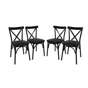 Set scaune 4 piese, Nmobb , Ekol 1331, PAL, Negru imagine
