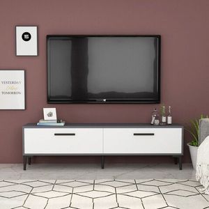 Comoda TV, Olivia, Inel, 150x45x29.6 cm, PAL , Antracit/Alb imagine