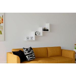 Raft de perete, Puqa Design, Mist, 90x60x19.6 cm, PAL, Alb imagine