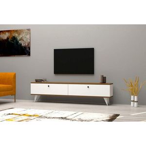 Comoda TV, Puqa Design, Paris, 160x35x25 cm, PAL, Alb/nuc imagine