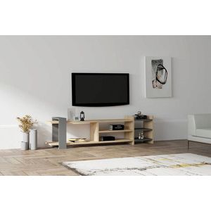 Comoda TV, Puqa Design, Elis, 153.6x40x26 cm, PAL, Safir / Antracit imagine