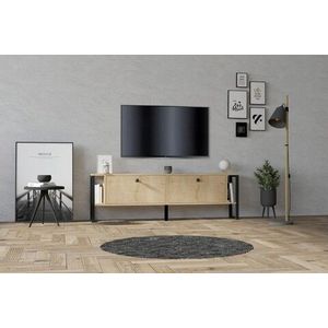 Comoda TV, Puqa Design, Ahu, 160x50.4x24.5 cm, PAL, Maro imagine