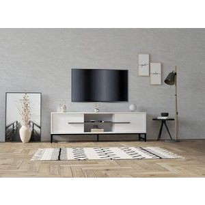 Comoda TV, Puqa Design, Mono, 160x50x40 cm, PAL, Alb imagine