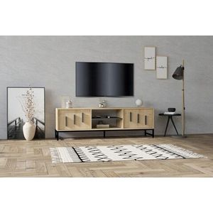 Comoda TV, Puqa Design, Shape, 160x50x40 cm, PAL, Maro imagine