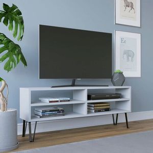 Comoda TV, Retricy, Farrar, 120x25x46.6 cm, PAL, Alb imagine