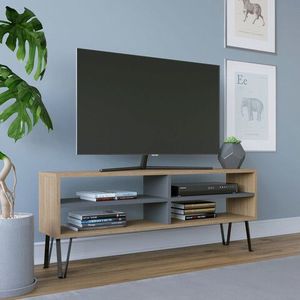 Comoda TV, Retricy, Farrar, 120x25x46.6 cm, PAL, Stejar / Antracit imagine