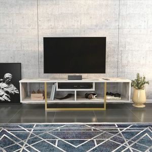 Comoda TV, Retricy, Asal 150, 150x35.2x40 cm, PAL, Aur/Alb imagine