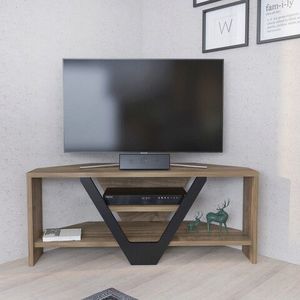 Comoda TV, Retricy, Karin, 90x35x36.8 cm, PAL, Nuc / Negru imagine