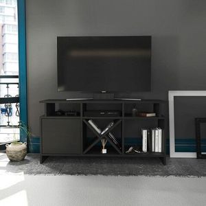 Comoda TV, Retricy, Auburn, 120x29.9x60.6 cm, PAL, Antracit imagine