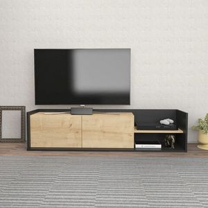 Comoda TV, Retricy, Krog, 160x35x36.8 cm, PAL, Antracit / Stejar imagine