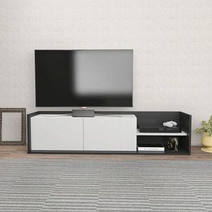Comoda TV, Retricy, Krog, 160x35x36.8 cm, PAL, Antracit/Alb imagine