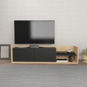 Comoda TV, Retricy, Krog, 160x35x36.8 cm, PAL, Stejar / Antracit imagine