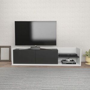 Comoda TV, Retricy, Krog, 160x35x36.8 cm, PAL, Alb / Antracit imagine