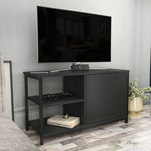 Comoda TV, Retricy, Muskegon, 89.6x35.3x50.8 cm, PAL, Negru / Antracit imagine