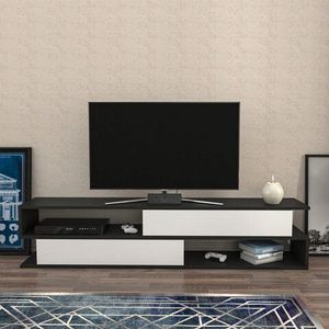 Comoda TV, Retricy, Cortez, 160x35.3x38.6 cm, PAL, Antracit/Alb imagine