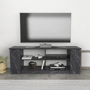 Comoda TV, Retricy, Space, 140x35x51.8 cm, PAL, Negru imagine