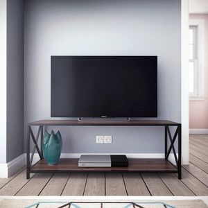 Comoda TV, Retricy, Xena, 120x33x45.7 cm, PAL, Nuc / Negru imagine