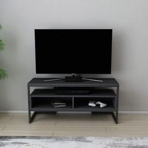 Comoda TV, Retricy, Merrion, 110x35x49.9 cm, PAL, Negru / Antracit imagine