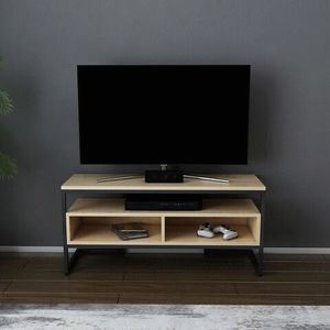 Comoda TV, Retricy, Merrion, 110x35x49.9 cm, PAL, Negru / Stejar imagine