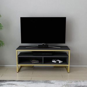 Comoda TV, Retricy, Merrion, 110x35x49.9 cm, PAL, Aur/Antracit imagine