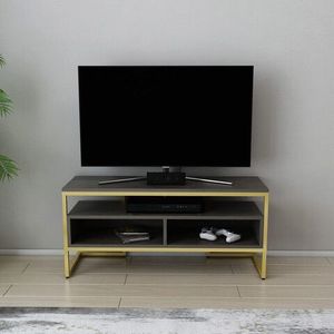 Comoda TV, Retricy, Merrion, 110x35x49.9 cm, PAL, Auriu / Gri închis imagine