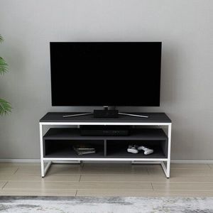 Comoda TV, Retricy, Merrion, 110x35x49.9 cm, PAL, Alb / Antracit imagine