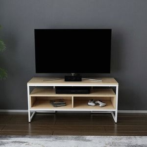 Comoda TV, Retricy, Merrion, 110x35x49.9 cm, PAL, Stejar alb imagine