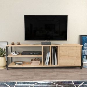 Comoda TV, Retricy, Oneida, 140x35.3x50.8 cm, PAL, Negru / Stejar imagine